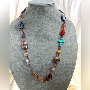 Wire Wrapped Jewelry using 24gage  Bronze wire, Various Gem Stone/.Crystals